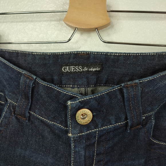 Guess Dark Wash Cuff Hem Boyfriend Denim Jeans 31 Coastal Cottage Mom - Picture 4 of 11